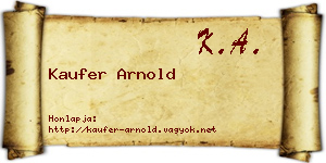 Kaufer Arnold névjegykártya