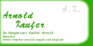 arnold kaufer business card